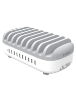 Настольное сетевое зарядное устройство ORICO DUK-10P с 10 USB портами, белый/серый