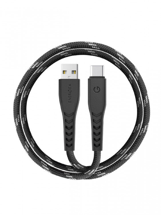 Кабель EnergEA NyloFlex USB-A to USB-C 5A Black 1.5м (CBL-NFAC5U-BLK150)
