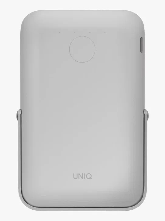 Магнитный аккумулятор с подставкой Uniq HOVEO 5000 мАч с MagSafe, Chalk Grey (HOVEO-CHALKGREY)