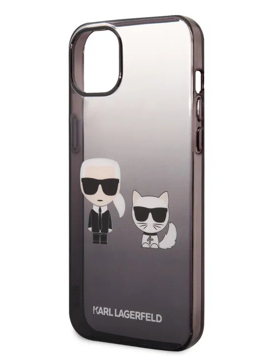 Чехол для iPhone 14 Plus Lagerfeld PC/TPU Karl & Choupette Hard Gradient Black (KLHCP14MTGKCK)
