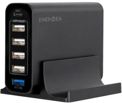 Зарядная станция EnergEA PowerHub 6C 60W (USB-C PD15W, USB QC 3.0, 4 USB 2.4) Black (EC-PH6CP-60W-EU)