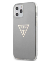 Чехол-накладка для iPhone 12 Pro Max (6.7) Guess Metallc effect Triangle logo Hard PC/TPU, Grey (GUHCP12LPCUMPTGR)
