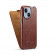 Кожаный чехол с вертикальным флипом для iPhone 15 Plus Fierre Shann (Brown)