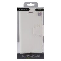 Кожаный чехол книжка для iPhone 8 / 7 / SE 2020 Goospery Sonata Diary с подставкой и кармашком для карт (White)