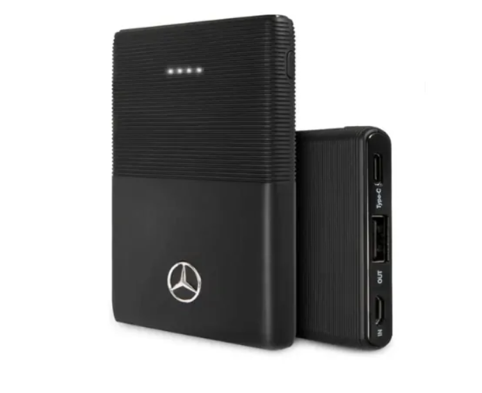 Портативный аккумулятор Mercedes Powerbank 5000 mAh​, LED-индикатор + USB-C, Black (MEPB5KAESBK)