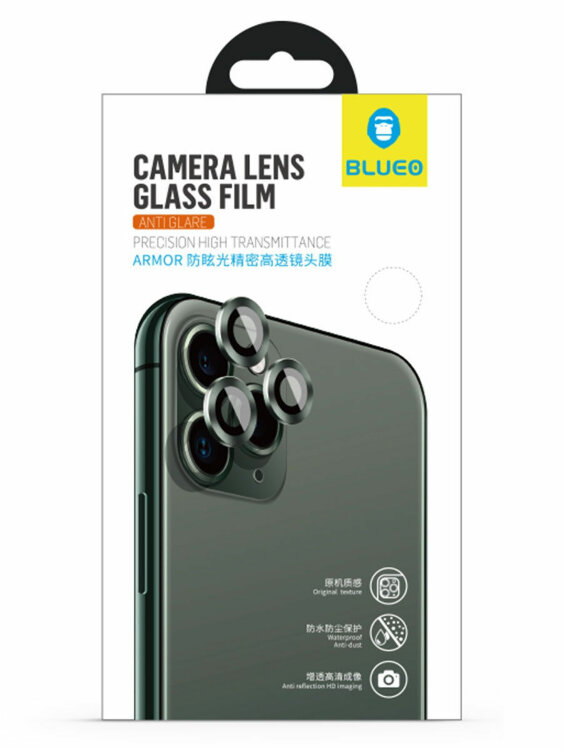 Защитное стекло BlueO 2.5D Camera ARMOR Lens (армир. кромка, 2 шт) iPhone 11 0.25 мм Silver (NPB27-Silver)