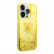 Чехол для iPhone 14 Pro Guess Liquid Glitter Triangle logo Hard Translucent Yellow (GUHCP14LLFCTPY)