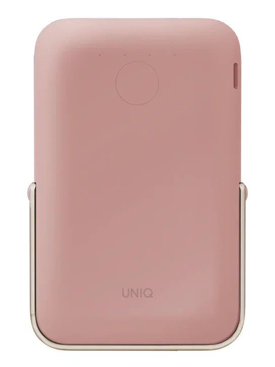 Магнитный аккумулятор с подставкой Uniq HOVEO 5000 мАч с MagSafe, Pink (HOVEO-PINK)
