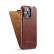 Кожаный чехол с вертикальным флипом для iPhone 15 Pro Max Fierre Shann (Brown)