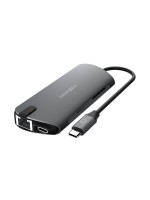 Разветвитель EnergEA  AluHUB HD PRO 8-в-1 Superspeed Aluminium USB-C 3.1 Gunmet (HUB-HDPRO-GUN)