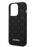 Чехол для iPhone 14 Pro Lagerfeld 3D Rubber Monogram Metal logo Hard Black (KLHCP14LRUPKLPK)