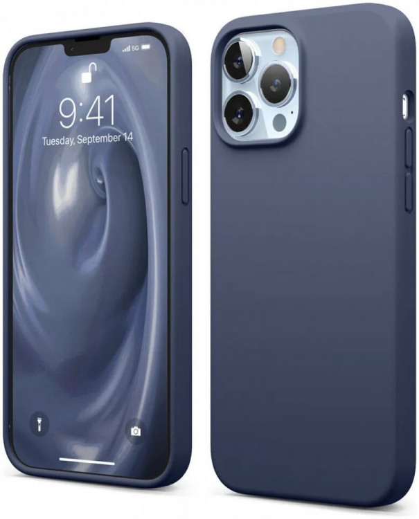 Чехол-накладка для iPhone 13 Pro Max Elago Soft silicone (Liquid) Blue (ES13SC67-JIN)