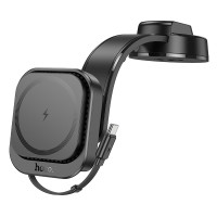 Магнитный автодержатель HOCO с беспроводной зарядкой Magsafe, крепление на торпедо (HW24)