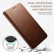 Кожаный чехол-книжка для iPhone 16e, Suteni, с подставкой и отделениями под карточки (Brown)