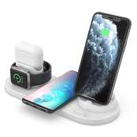 Беспроводная зарядка док-станция HQ-UD15 для смартфонов, Apple Watch, наушников (White)