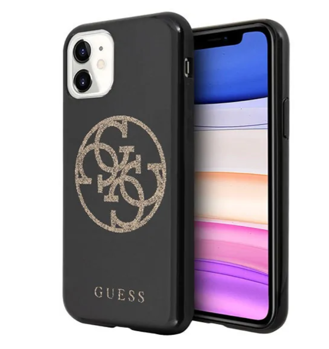 Чехол-накладка для iPhone 11 Guess 4G Circle Logo Hard PC/TPU, Black/Gold (GUHCN61TPUBKGLG)