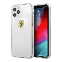 Чехол-накладка Ferrari для iPhone 12/12 Pro (6.1) On-Track PC/TPU Printed Logo Hard Transparent (FESTRHCP12MTR)
