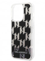 Чехол для iPhone 14 Pro Lagerfeld Liquid Glitter Monogram Hard Black (KLHCP14LLMNMK)