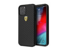 Чехол-накладка Ferrari для iPhone 12/12 Pro (6.1) On-Track Real Carbon With Metal Logo Hard Black (FERCAHCP12MBK)