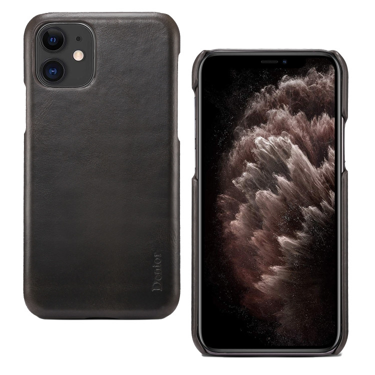 Кожаный чехол накладка для iPhone 11 Denior genuine leather (Black)