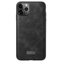 Кожаный чехол накладка для iPhone 11 (Black)