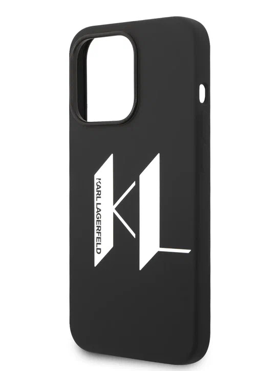 Чехол для iPhone 14 Pro Lagerfeld Liquid silicone Big KL logo Hard Black (KLHCP14LSBKLCK)