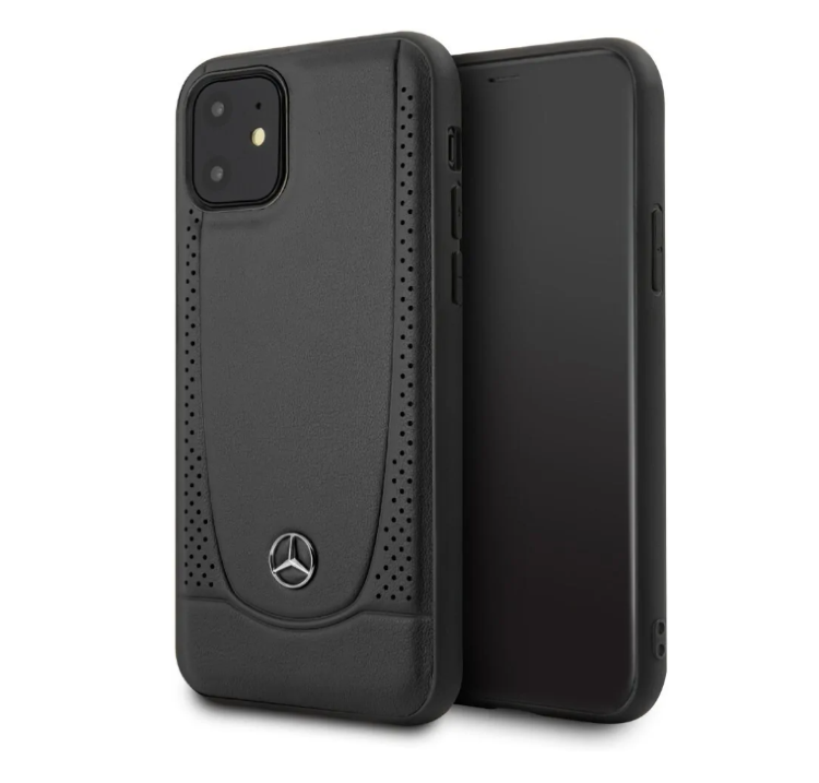 Кожаный чехол-накладка для iPhone 11 Mercedes Urban Smooth/perforated Hard Leather, Black (MEHCN61ARMBK)