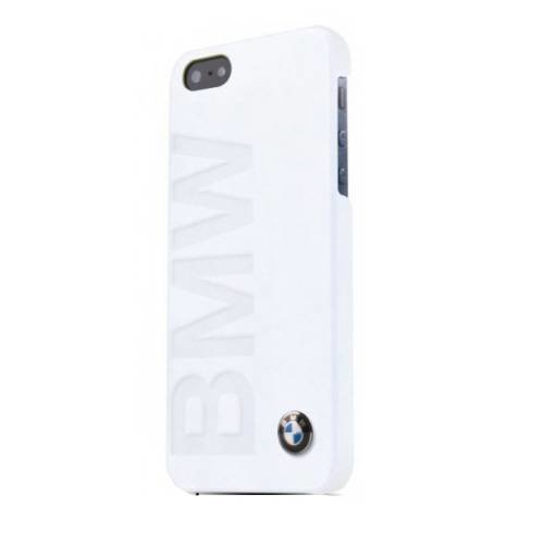Кожаный чехол накладка BMW для iPhone 5C Logo Signature Hard White (BMHCPMLOW)