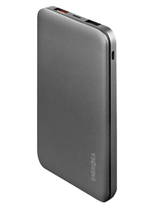 Портативный аккумулятор EnergEA Aluboost 10000QC3, Li-pol 2USB, Fast IN/OUT USB-C, Smart Fast charge/QC3.0, Gun (AB-10000QC3-GUN)
