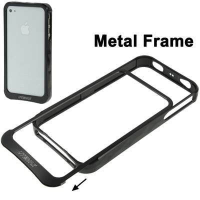 Металлический бампер для iPhone 4/4S - Slider (черный)