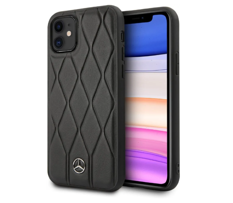 Кожаный чехол-накладка для iPhone 11 Mercedes Wave Quilted Hard Leather, Black (MEHCN61MULBK)