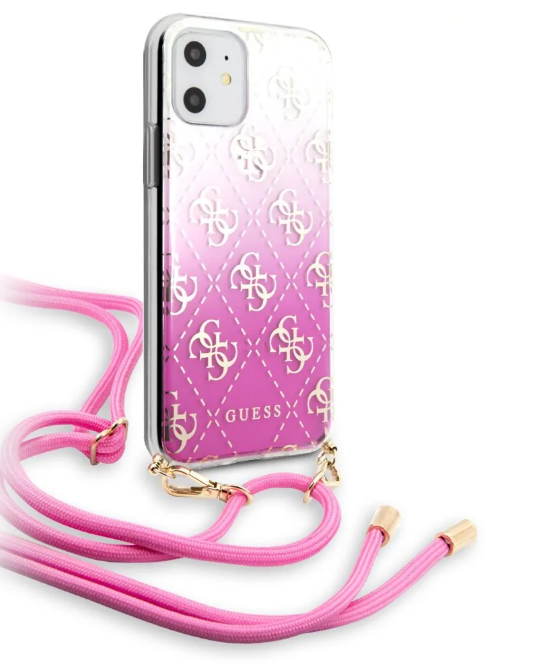 Чехол-накладка для iPhone 11 Guess 4G Cord collection Hard PC/TPU Gradient, Pink (GUHCN61WO4GPI)