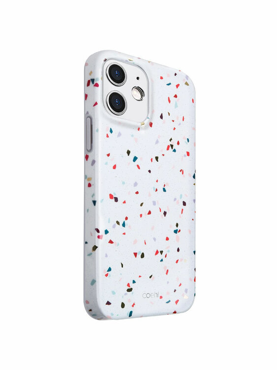 Чехол-накладка Uniq для iPhone 12 mini (5.4) COEHL Terrazzo White (IP5.4HYB(2020)-TEZWHT)