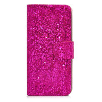 Чехол книжка Shimmering Powder для iPhone 5 / 5S блестящий (magenta)