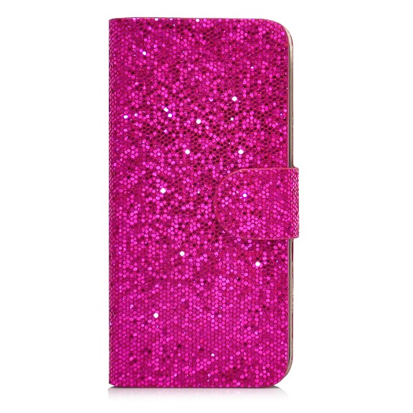 Чехол книжка Shimmering Powder для iPhone 5 / 5S блестящий (magenta)