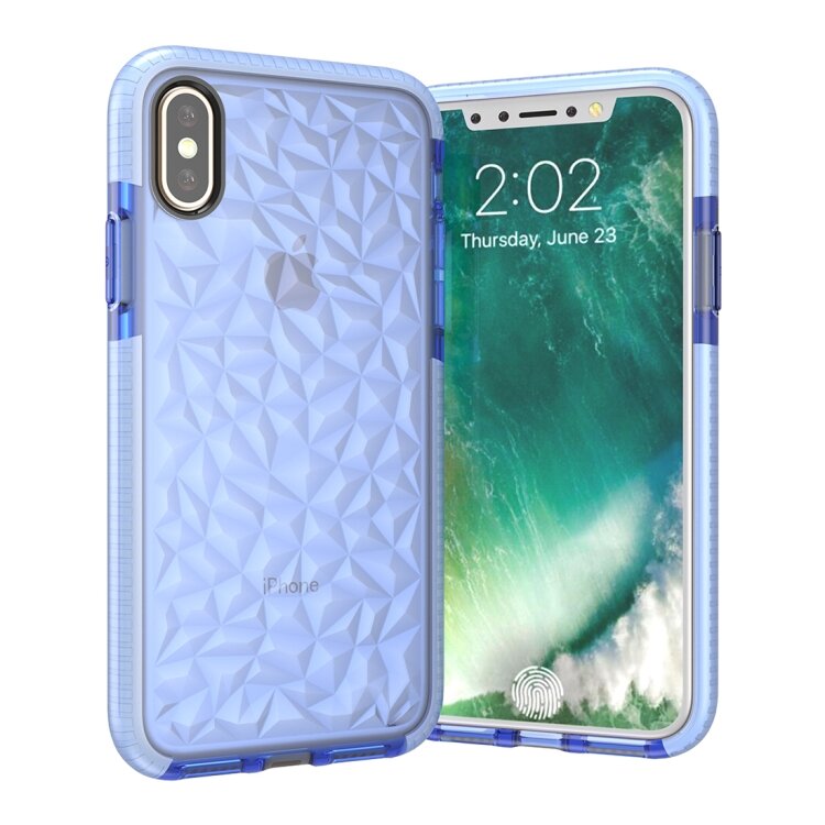 Гелевый чехол Diamond для iPhone X / XS с усиленной защитой (Blue)