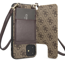 Чехол для iPhone 11 Guess 4G Crossbody cardslots magnetic Hard, Brown (GUHCN61CB4GB)