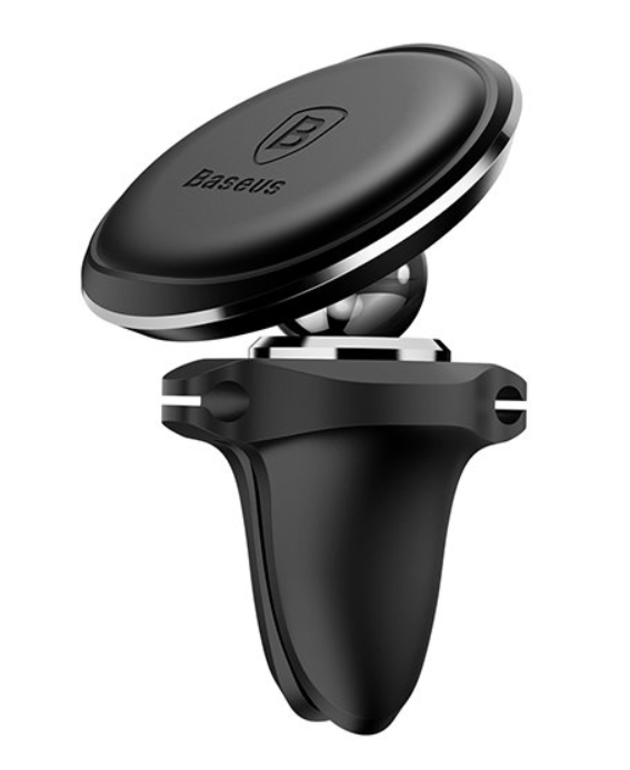 Магнитный автодержатель Baseus Magnetic Car mount with cable clip (Air type), Black (SUGX-A01)