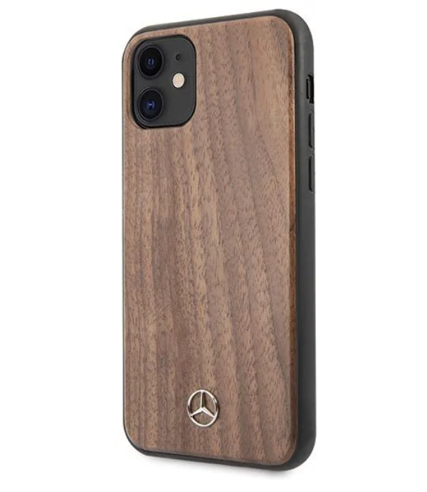 Деревянный чехол-накладка для iPhone 11 Mercedes Wood Hard, Walnut Brown (MEHCN61VWOLB)