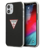 Чехол-накладка для iPhone 12 mini (5.4) Guess Shiny Triangle logo Hard PC/TPU, Black (GUHCP12SPCUCTLBK)