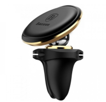 Магнитный автодержатель Baseus Magnetic Car mount with cable clip (Air type), Gold (SUGX-A0V)