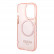 Чехол для iPhone 14 Pro Guess PC/TPU Metal outline Hard Translucent Pink/Gold (Magsafe) (GUHMP14LHTCMP)