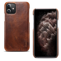 Кожаный чехол накладка для iPhone 12 Mini Denior genuine leather (Brown)