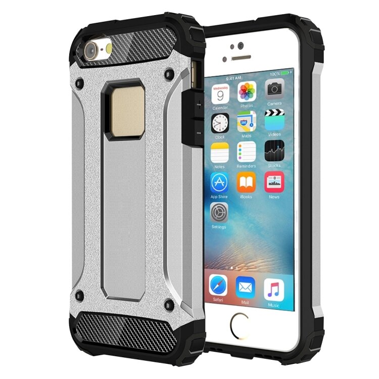 Противоударный чехол Tough Armor Ver.2 для iPhone SE/5S/5 с усиленной защитой (Silver)