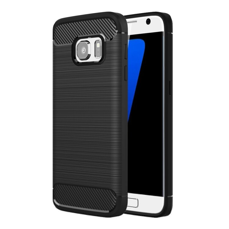 Противоударный защитный чехол для Samsung Galaxy S7 / G930 Brushed TPU Rugged Armor (Black)