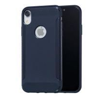 Защитный чехол для iPhone XR с карбоновыми вставками (Navy blue)
