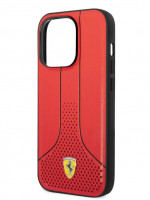 Чехол для iPhone 14 Pro Ferrari PU Smooth/Perforated 269P Hard Red (FEHCP14LPCSK)