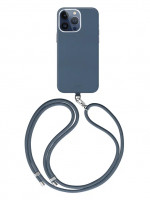 Чехол для iPhone 15 Pro Uniq COEHL MUSE Leatherette with Strap с MagSafe Sapphire Blue