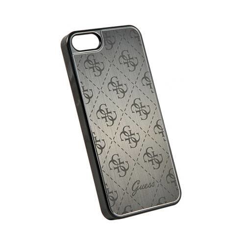 Чехол накладка для iPhone 5/5S/SE Guess 4G Aluminium Plate Hard, Black (GUHCPSEMEBK)