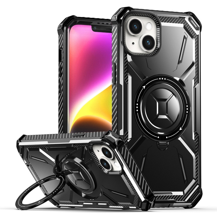 Противоударный чехол Armor для iPhone 15 Plus с держателем подставкой (Black)